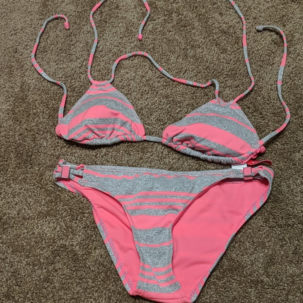 👙 The Bikini Lab, Pink and Silver Bikini 👙